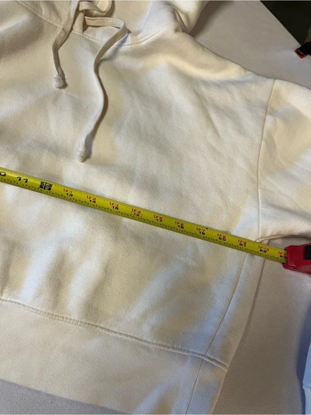 J.Crew Cropped Hoodie Women’s XL Ivory Cream Preppy Athleisure Minimalist Casual